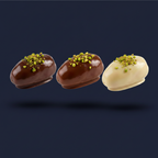Dark, Milk & White Chocolate Dates - Elegant Pistachio Sprinkle