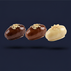 Dark, Milk & White Chocolate Dates with Almond Topping