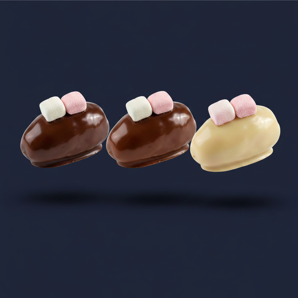 Dark, Milk & White Chocolate Dates with Marshmallows